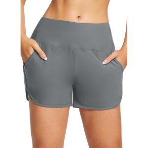 imagebaleaf Womens 3579 High Waisted Swim Board Shorts Quick Dry Swimsuits Bottoms Trunks with PocketsDark Gray