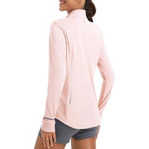 imagebaleaf Womens Sun Shirts UPF 50 Lightweight Running Jacket UV Protection Athletic Full Zip Long Sleeve PocketsLight Pink