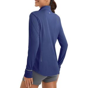 imagebaleaf Womens Sun Shirts UPF 50 Lightweight Running Jacket UV Protection Athletic Full Zip Long Sleeve PocketsNavy Blue