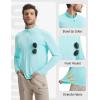 imagebaleaf Mens Long Sleeve Sun Shirts with Pocket 14 Zip Hiking Running Quick Dry Lightweight Rash Guard UV Outdoor ShirtLight Green