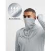 imagebaleaf Mens Sun Hoodies UPF 50 Separate Hood with Face Mask Long Sleeve Fishing Shirts UV Protection Rash GuardLight Gray
