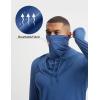 imagebaleaf Mens Sun Hoodies UPF 50 Separate Hood with Face Mask Long Sleeve Fishing Shirts UV Protection Rash GuardNavy Blue