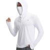 imagebaleaf Mens Sun Hoodies UPF 50 Separate Hood with Face Mask Long Sleeve Fishing Shirts UV Protection Rash GuardWhite