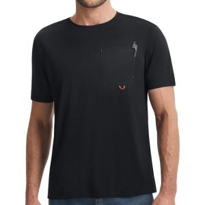 imagebaleaf Mens Sun Shirts with Pocket Short Sleeve T Shirts UPF 50 UV SPF Lightweight Quick Dry Hiking Fishing Rash GuardBlack