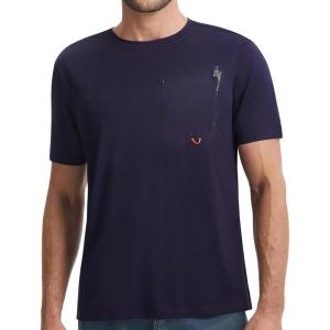 imagebaleaf Mens Sun Shirts with Pocket Short Sleeve T Shirts UPF 50 UV SPF Lightweight Quick Dry Hiking Fishing Rash GuardNavy Blue