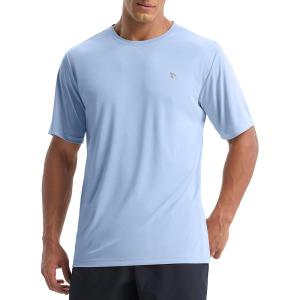 imagebaleaf Mens UPF 50 Sun Protection Shirts UV SPF Short Sleeve TShirts Rash Guard Quick Dry Lightweight Hiking AthleticLight Blue