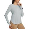 imageBALEAF Womens Sun Shirts UPF 50 Long Sleeve Hiking Tops Lightweight Quick Dry UV Protection Outdoor ClothingLight Gray