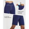 imageBALEAF Womens Bermuda Long Shorts with Pockets 9 Above Knee Length High Waisted Stretch Walking Athletic Dressy CasualNavy Blue