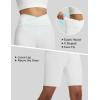 imageBALEAF Womens Bermuda Long Shorts with Pockets 9 Above Knee Length High Waisted Stretch Walking Athletic Dressy CasualStar White
