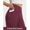 imageBALEAF Womens Bermuda Long Shorts with Pockets 9 Above Knee Length High Waisted Stretch Walking Athletic Dressy CasualWine Red