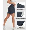 imagebaleaf 7 Womens Running Shorts Athletic Quick Dry Shorts Crossover High Waisted Workout Hiking Zipper Pockets UPF50Dark Gray