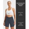 imagebaleaf 7 Womens Running Shorts Athletic Quick Dry Shorts Crossover High Waisted Workout Hiking Zipper Pockets UPF50Dark Gray
