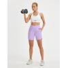 imagebaleaf 7 Womens Running Shorts Athletic Quick Dry Shorts Crossover High Waisted Workout Hiking Zipper Pockets UPF50Light Purple