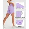 imagebaleaf 7 Womens Running Shorts Athletic Quick Dry Shorts Crossover High Waisted Workout Hiking Zipper Pockets UPF50Light Purple