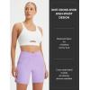 imagebaleaf 7 Womens Running Shorts Athletic Quick Dry Shorts Crossover High Waisted Workout Hiking Zipper Pockets UPF50Light Purple