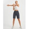 imagebaleaf 9 Womens Bermuda Shorts Knee Length High Waisted Long Shorts with Pockets Golf Walking Athletic Running CasualDark Gray