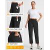 imagebaleaf Womens 26 Travel Pants with Zipper Pockets Petite Ankle Slacks Lightweight Stretch Quick Dry Cargo Summer CoolBlack