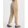 imagebaleaf Womens 26 Travel Pants with Zipper Pockets Petite Ankle Slacks Lightweight Stretch Quick Dry Cargo Summer CoolKhaki