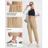 imagebaleaf Womens 26 Travel Pants with Zipper Pockets Petite Ankle Slacks Lightweight Stretch Quick Dry Cargo Summer CoolKhaki