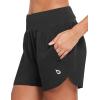 imagebaleaf Womens 5 Workout Shorts Gym Running Shorts Athletic with Liner High Waistband Quick Dry Sports Zipper PocketsBlack