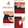 imagebaleaf Womens 5 Workout Shorts Gym Running Shorts Athletic with Liner High Waistband Quick Dry Sports Zipper PocketsRed