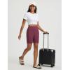 imagebaleaf Womens 7 Bermuda Shorts Athletic Running Long Shorts High Waisted with Zipper Pockets Workout Gym Hiking ShortsWine Red
