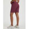 imagebaleaf Womens 7 Bermuda Shorts Athletic Running Long Shorts High Waisted with Zipper Pockets Workout Gym Hiking ShortsWine Red