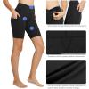 imagebaleaf Womens 8 5 3 Biker Shorts High Waist Yoga Workout Gym Running Volleyball Spandex Shorts with PocketsBlackblack