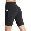 imagebaleaf Womens 8 5 3 Biker Shorts High Waist Yoga Workout Gym Running Volleyball Spandex Shorts with PocketsBlackclassic
