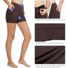 imagebaleaf Womens 8 5 3 Biker Shorts High Waist Yoga Workout Gym Running Volleyball Spandex Shorts with PocketsBrownclassic