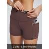 imagebaleaf Womens 8 5 3 Biker Shorts High Waist Yoga Workout Gym Running Volleyball Spandex Shorts with PocketsBrownclassic