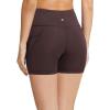 imagebaleaf Womens 8 5 3 Biker Shorts High Waist Yoga Workout Gym Running Volleyball Spandex Shorts with PocketsBrownclassic