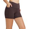 imagebaleaf Womens 8 5 3 Biker Shorts High Waist Yoga Workout Gym Running Volleyball Spandex Shorts with PocketsBrownclassic