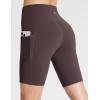 imagebaleaf Womens 8 5 3 Biker Shorts High Waist Yoga Workout Gym Running Volleyball Spandex Shorts with PocketsBrownclassic