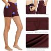 imagebaleaf Womens 8 5 3 Biker Shorts High Waist Yoga Workout Gym Running Volleyball Spandex Shorts with PocketsBruby Wine5
