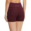 imagebaleaf Womens 8 5 3 Biker Shorts High Waist Yoga Workout Gym Running Volleyball Spandex Shorts with PocketsBruby Wine5