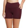 imagebaleaf Womens 8 5 3 Biker Shorts High Waist Yoga Workout Gym Running Volleyball Spandex Shorts with PocketsBruby Wine5