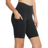 imagebaleaf Womens 8 5 3 Biker Shorts High Waist Yoga Workout Gym Running Volleyball Spandex Shorts with PocketsCharcoalclassic
