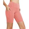 imagebaleaf Womens 8 5 3 Biker Shorts High Waist Yoga Workout Gym Running Volleyball Spandex Shorts with PocketsCoral Pinkclassic
