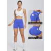 imagebaleaf Womens 8 5 3 Biker Shorts High Waist Yoga Workout Gym Running Volleyball Spandex Shorts with PocketsEarth Blueclassic