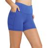 imagebaleaf Womens 8 5 3 Biker Shorts High Waist Yoga Workout Gym Running Volleyball Spandex Shorts with PocketsEarth Blueclassic