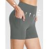 imagebaleaf Womens 8 5 3 Biker Shorts High Waist Yoga Workout Gym Running Volleyball Spandex Shorts with PocketsGraystretchierlycra