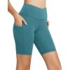 imagebaleaf Womens 8 5 3 Biker Shorts High Waist Yoga Workout Gym Running Volleyball Spandex Shorts with PocketsGreenclassic