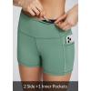 imagebaleaf Womens 8 5 3 Biker Shorts High Waist Yoga Workout Gym Running Volleyball Spandex Shorts with PocketsGreenclassic