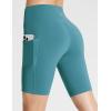 imagebaleaf Womens 8 5 3 Biker Shorts High Waist Yoga Workout Gym Running Volleyball Spandex Shorts with PocketsGreenclassic
