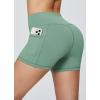 imagebaleaf Womens 8 5 3 Biker Shorts High Waist Yoga Workout Gym Running Volleyball Spandex Shorts with PocketsGreenclassic