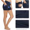 imagebaleaf Womens 8 5 3 Biker Shorts High Waist Yoga Workout Gym Running Volleyball Spandex Shorts with PocketsHeather Blueclassic