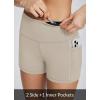 imagebaleaf Womens 8 5 3 Biker Shorts High Waist Yoga Workout Gym Running Volleyball Spandex Shorts with PocketsKhakiclassic
