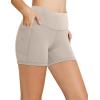 imagebaleaf Womens 8 5 3 Biker Shorts High Waist Yoga Workout Gym Running Volleyball Spandex Shorts with PocketsKhakiclassic