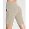 imagebaleaf Womens 8 5 3 Biker Shorts High Waist Yoga Workout Gym Running Volleyball Spandex Shorts with PocketsKhakiclassic